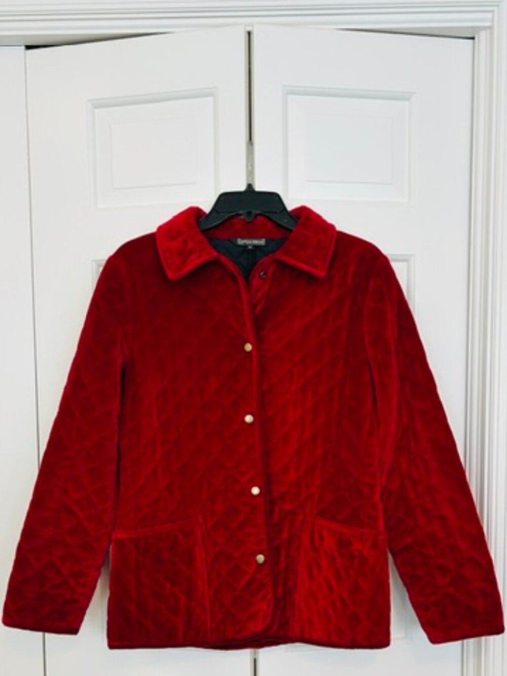 Supply & Demand EUC Quilted Red Velvet Field Jacket Size Medium